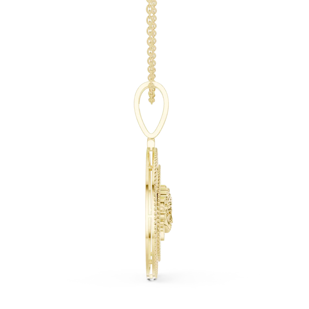 Luminary Radiant Medallion Pavé-Set Diamond Pendant - Image 4