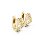 Geometric Symmetry Round Diamond Architectural Hoop Earrings