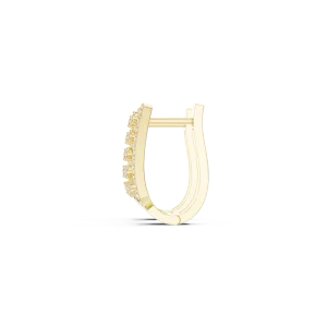 Geometric Symmetry Round Diamond Architectural Hoop Earrings - Image 4