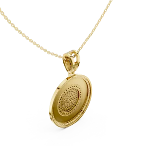 Geometric Luminary Round Pavé-Set Diamond Pendant - Image 3