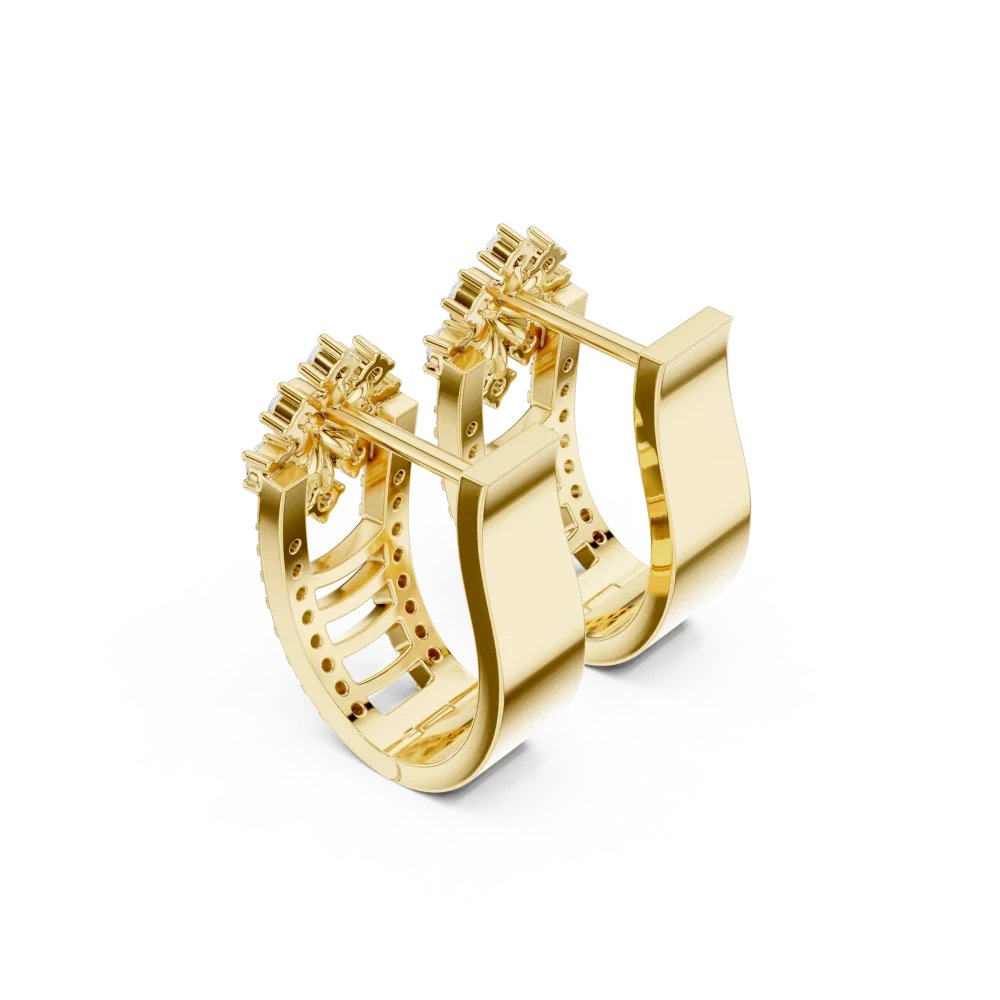 Luminary Pavé-Set Round Brilliant Geometric Hoop Earrings - Image 3