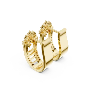 Luminary Pavé-Set Round Brilliant Geometric Hoop Earrings - Image 3