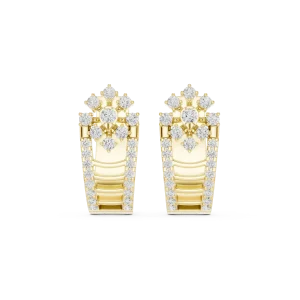 Luminary Pavé-Set Round Brilliant Geometric Hoop Earrings - Image 2