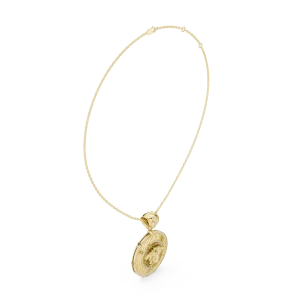 Luminary Geometric Pavé-Set Round Brilliant Pendant - Image 2
