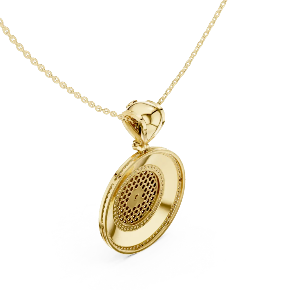 Luminary Geometric Pavé-Set Round Brilliant Pendant - Image 3