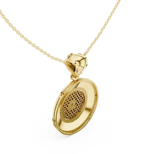 Luminary Geometric Pavé-Set Round Brilliant Pendant - Image 3