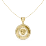 Luminary Geometric Pavé-Set Round Brilliant Pendant