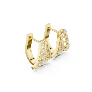Luminary Geometric Pavé-Set Round Brilliant Stud Earrings