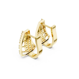 Luminary Geometric Pavé-Set Round Brilliant Stud Earrings - Image 3
