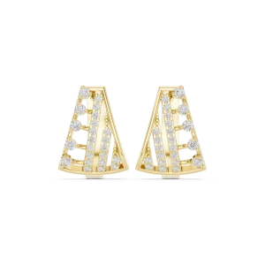 Luminary Geometric Pavé-Set Round Brilliant Stud Earrings - Image 2
