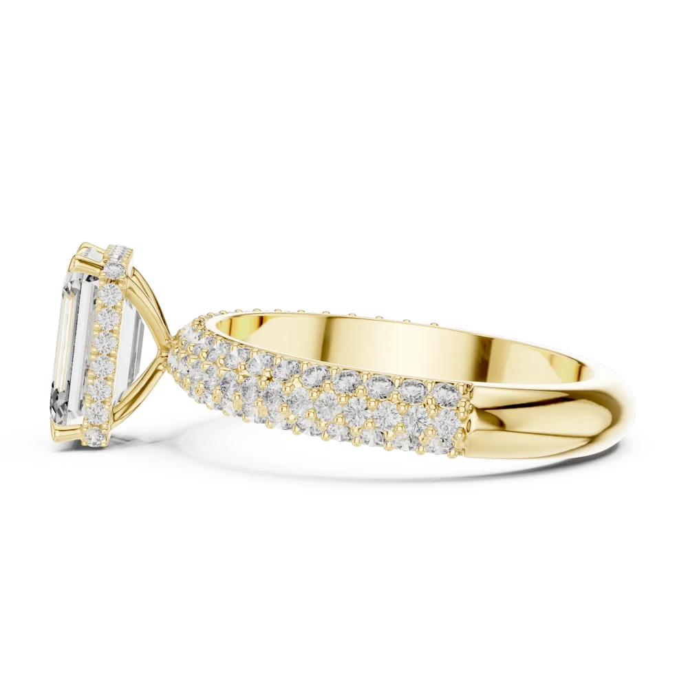 Luminary Emerald Cut Pavé-Set Solitaire Engagement Ring - Image 4