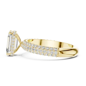 Luminary Emerald Cut Pavé-Set Solitaire Engagement Ring - Image 4