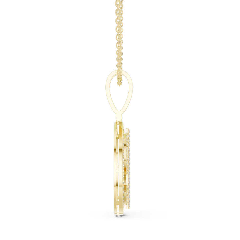 Infinite Pavé Luminary Round Brilliant Diamond Statement Pendant - Image 4
