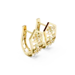 Geometric Hexagon Pavé-Set Hoop Earrings