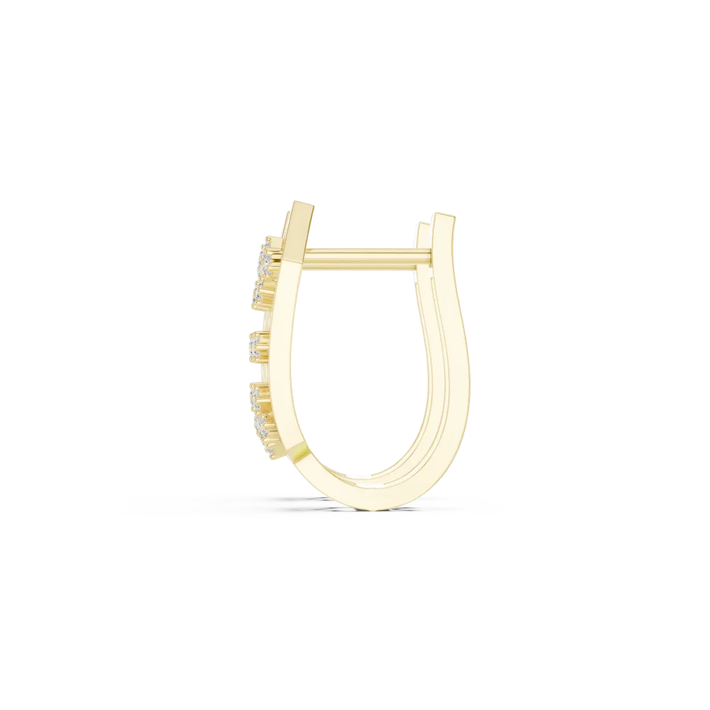Geometric Hexagon Pavé-Set Hoop Earrings - Image 4