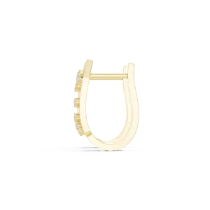 Geometric Hexagon Pavé-Set Hoop Earrings - Image 4