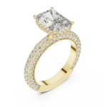 Luminary Radiant Cut Pavé-Set Solitaire Ring