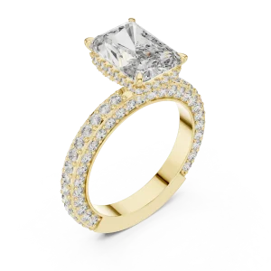 Luminary Radiant Cut Pavé-Set Solitaire Ring