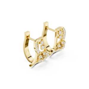 Architectural Round Pavé-Set Geometric Statement Stud Earrings
