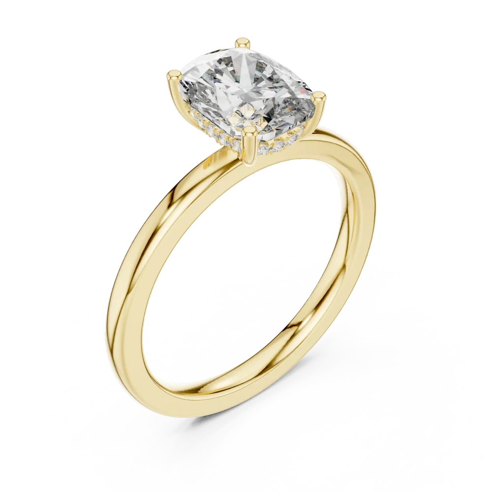 Discover the Luminary Radiant Cut Solitaire Ring, featuring brilliant DIAMEUR diamonds and a refined hidden halo. Elevate your style—shop today.