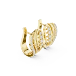 Luminary Round Brilliant Pavé-Set Architectural Hoop Earrings