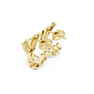 Symmetry Radiant Round Pavé-Set Architectural Stud Earrings - Image 3