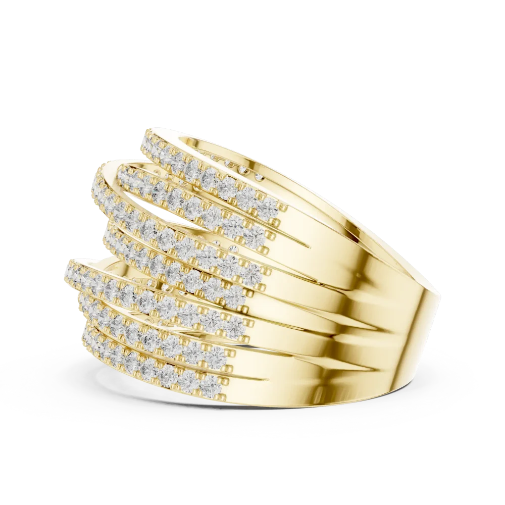 Ethereal Luminary Round Brilliant Pavé-Set Crisscross Band - Image 4