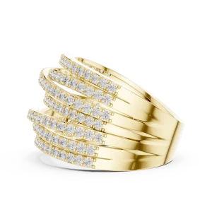 Ethereal Luminary Round Brilliant Pavé-Set Crisscross Band - Image 4