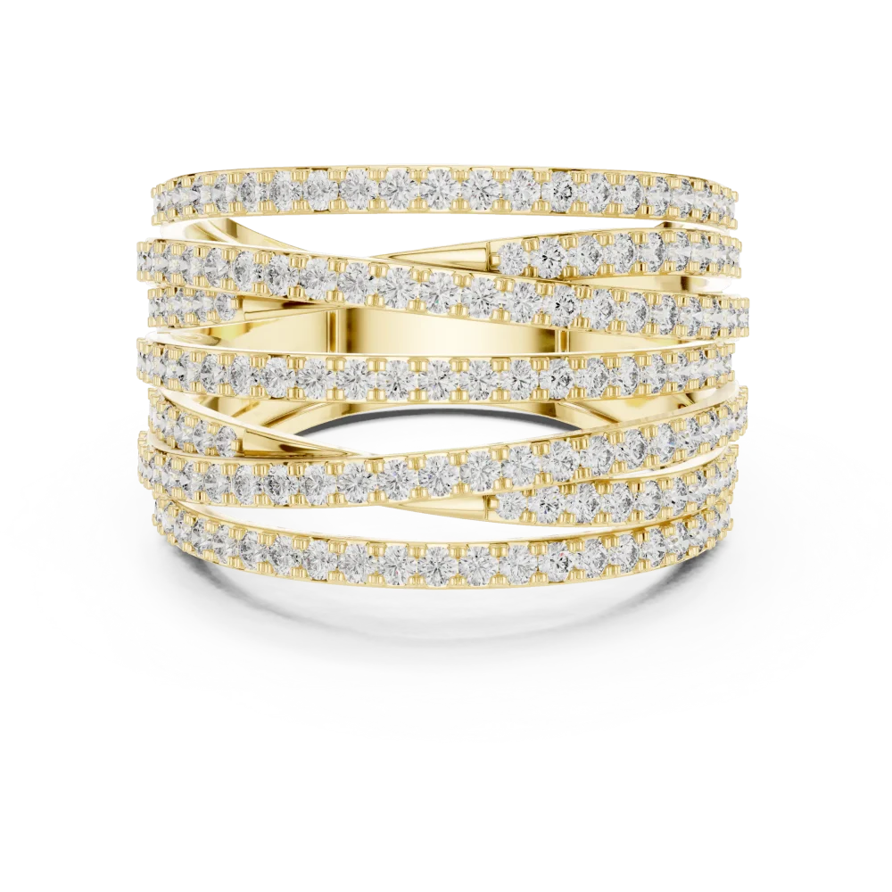 Ethereal Luminary Round Brilliant Pavé-Set Crisscross Band - Image 2