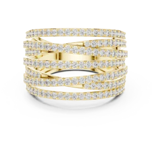 Ethereal Luminary Round Brilliant Pavé-Set Crisscross Band - Image 2