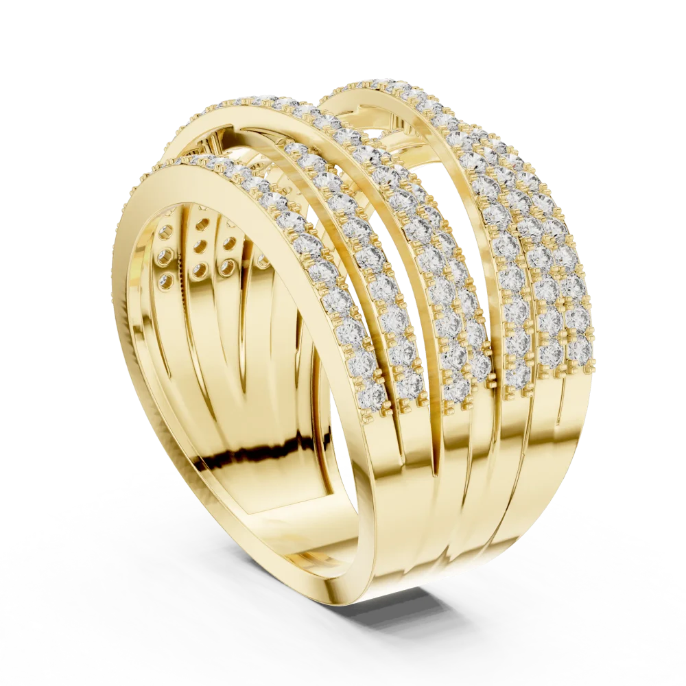 Ethereal Luminary Round Brilliant Pavé-Set Crisscross Band - Image 3