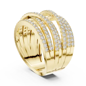 Ethereal Luminary Round Brilliant Pavé-Set Crisscross Band - Image 3