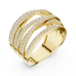 Ethereal Luminary Round Brilliant Pavé-Set Crisscross Band