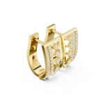 Luminary Round Pavé-Set Architectural Hoop Earrings
