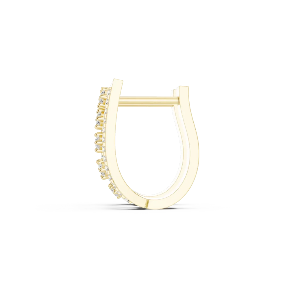 Luminary Round Pavé-Set Architectural Hoop Earrings - Image 4