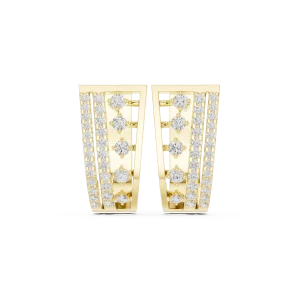 Luminary Round Pavé-Set Architectural Hoop Earrings - Image 2