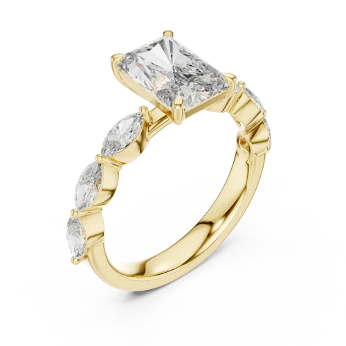 Luminary Radiant and Marquise Sculptural Solitaire Ring