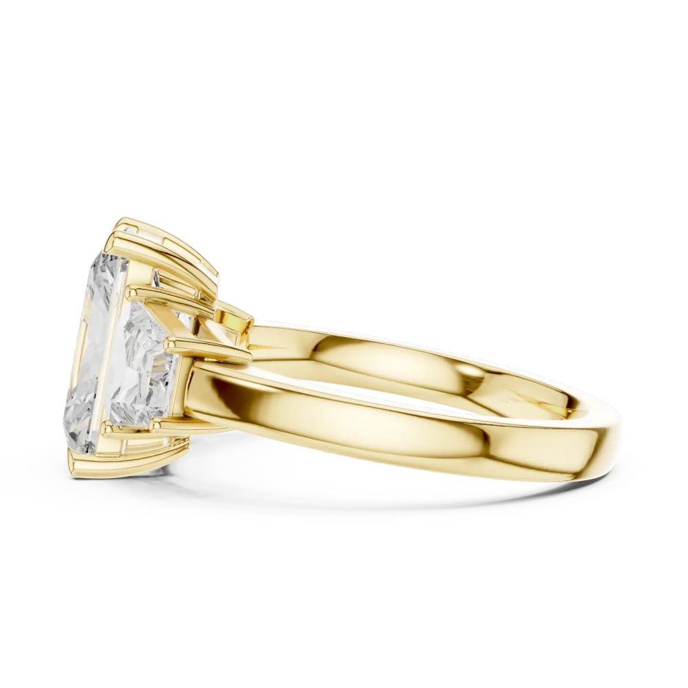 Luminary Radiant and Trapezoid Three-Stone Archival Ring - Image 4