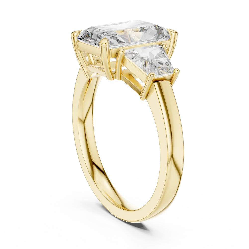 Luminary Radiant and Trapezoid Three-Stone Archival Ring - Image 3