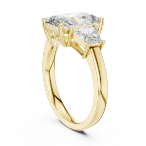 Luminary Radiant and Trapezoid Three-Stone Archival Ring - Image 3