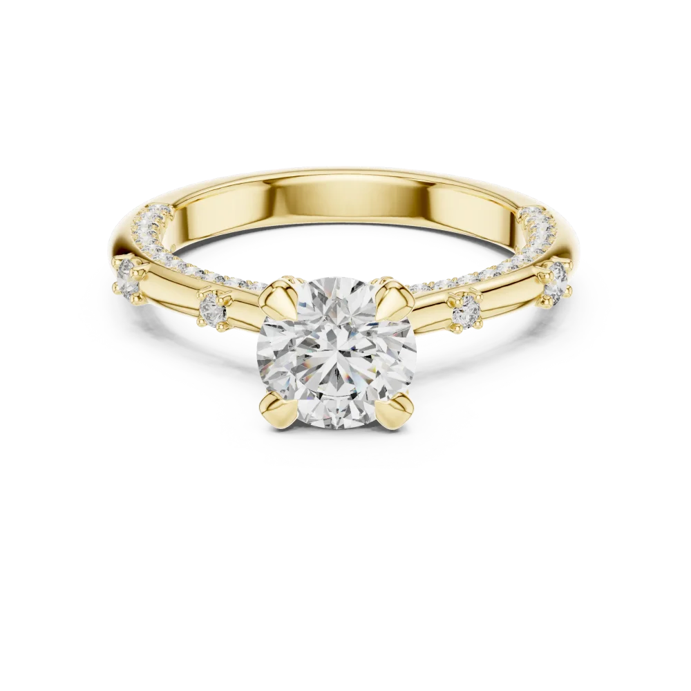 Luminary Round Brilliant Pavé-Set Solitaire Engagement Ring - Image 2