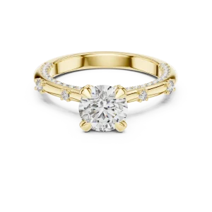 Luminary Round Brilliant Pavé-Set Solitaire Engagement Ring - Image 2