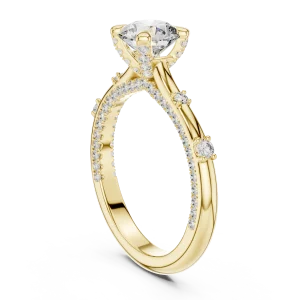 Luminary Round Brilliant Pavé-Set Solitaire Engagement Ring - Image 3