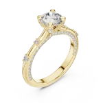 Luminary Round Brilliant Pavé-Set Solitaire Engagement Ring