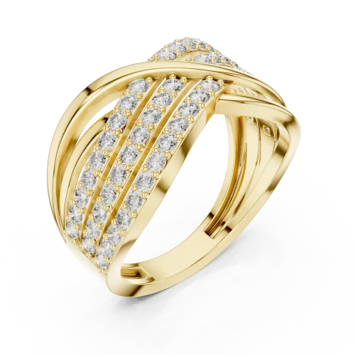 Infinite Silhouette Round Pavé-Set Contemporary Band