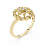 Ethereal Round Brilliant Floral Motif Cocktail Ring