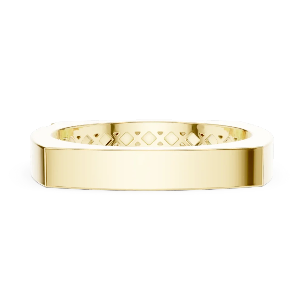 Architectural Round Brilliant Solitaire Minimalist Band - Image 4