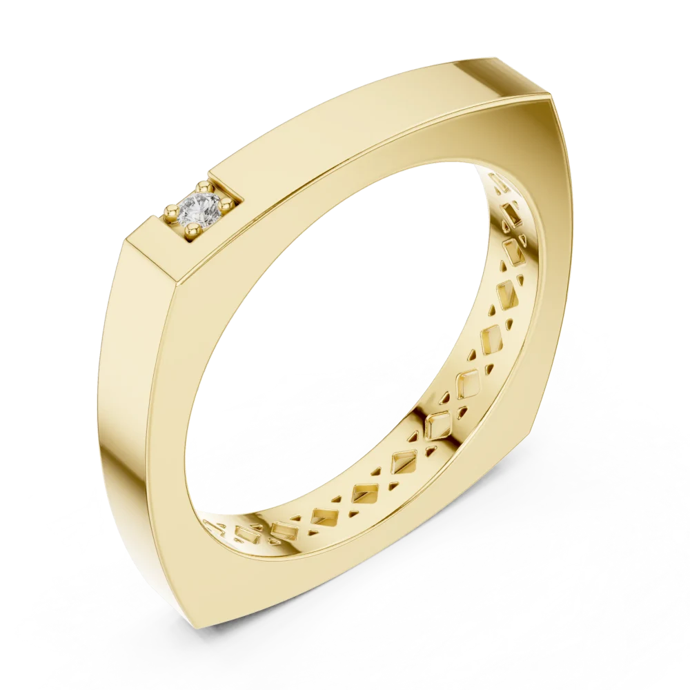 Discover the perfect blend of geometry and grace with this stunning DIAMEUR lab-grown diamond solitaire band. Shop this modern classic ring today.