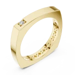 Architectural Round Brilliant Solitaire Minimalist Band