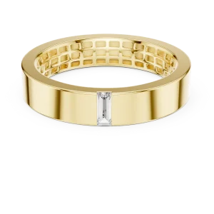 Architectural Baguette Linear Minimalist Solitaire Band - Image 2